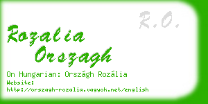 rozalia orszagh business card